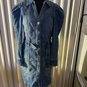 INC International Concepts Blue Denim Long Sleeve Dress